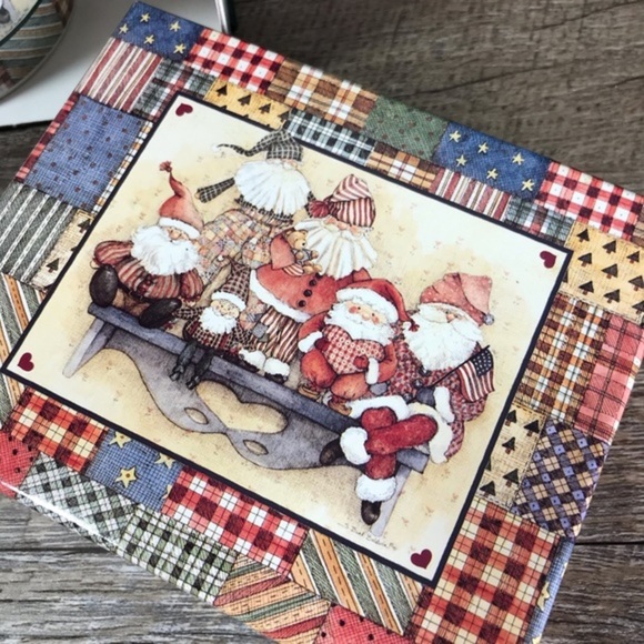 Vintage 90s Lang & Wise Santa mug Christmas with Box new - Picture 2 of 6